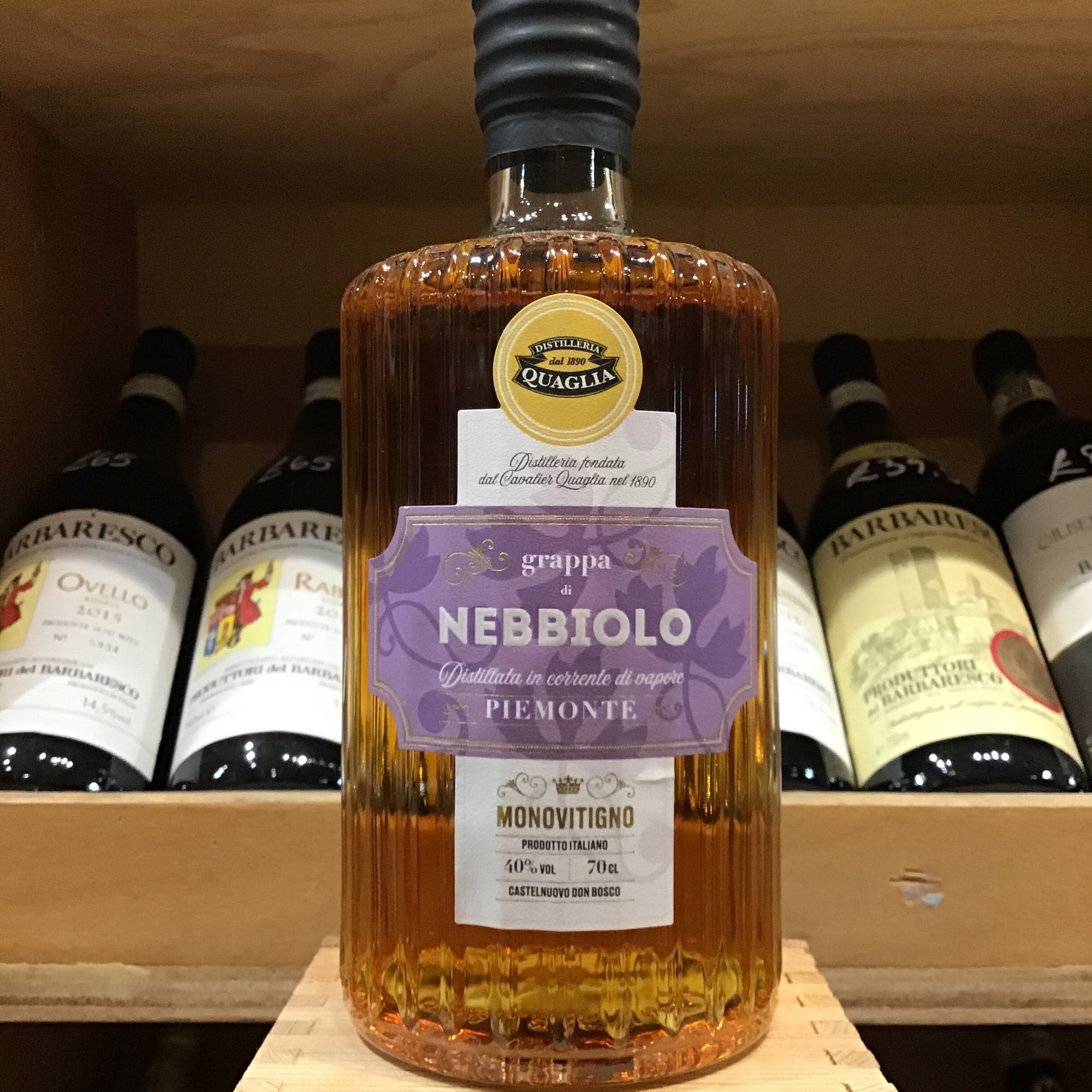 Grappa Nebbiolo from Antica Distilleria Quaglia, available at Butler's Wine Cellar