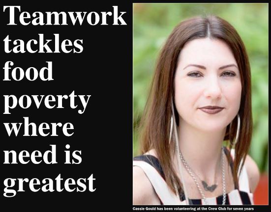 Read the article about Cassie's work for Crew Club in The Argus
