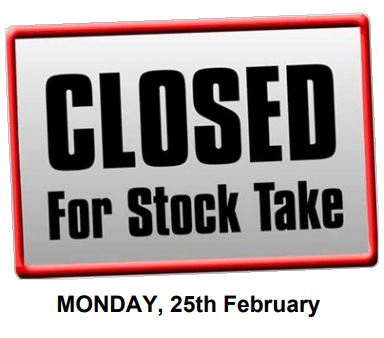 Annual stock take - 25.02.2019