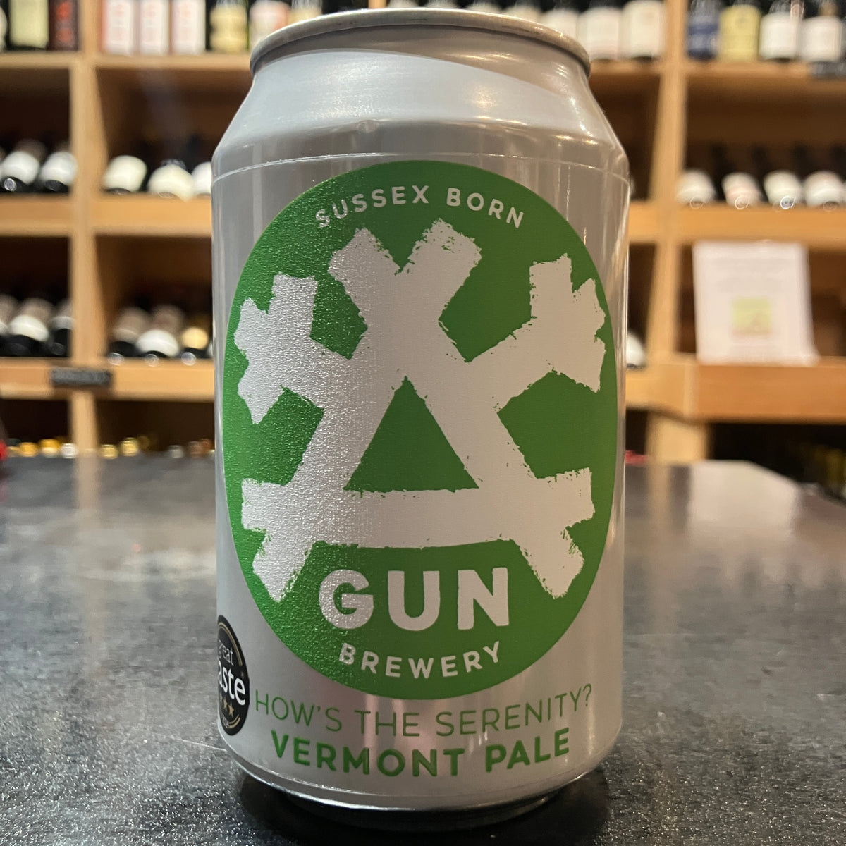 Gun Brewery How's the serenity? Vermont Pale Ale 33cl  Can 4.4% Abv - Butler's Wine Cellar Brighton