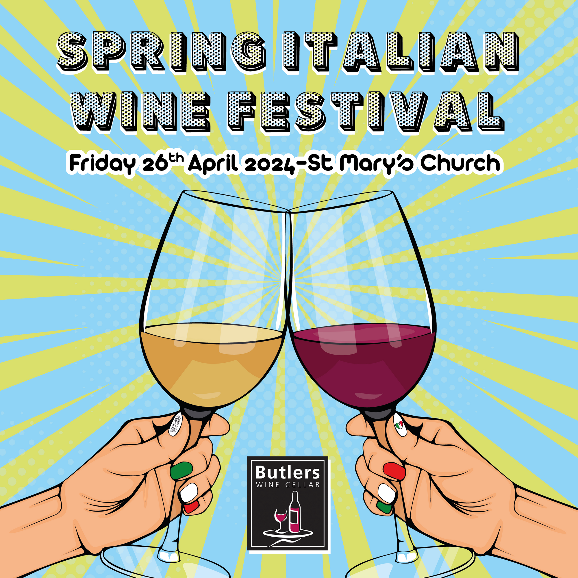 Spring Italian Wine Festival - St Mary's Church - Friday 26th April 2024 6:30-8:30pm - Butler's Wine Cellar Brighton